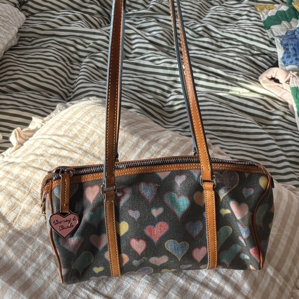 y2k dooney & bourke Heart Patterned duffel shoulder bag